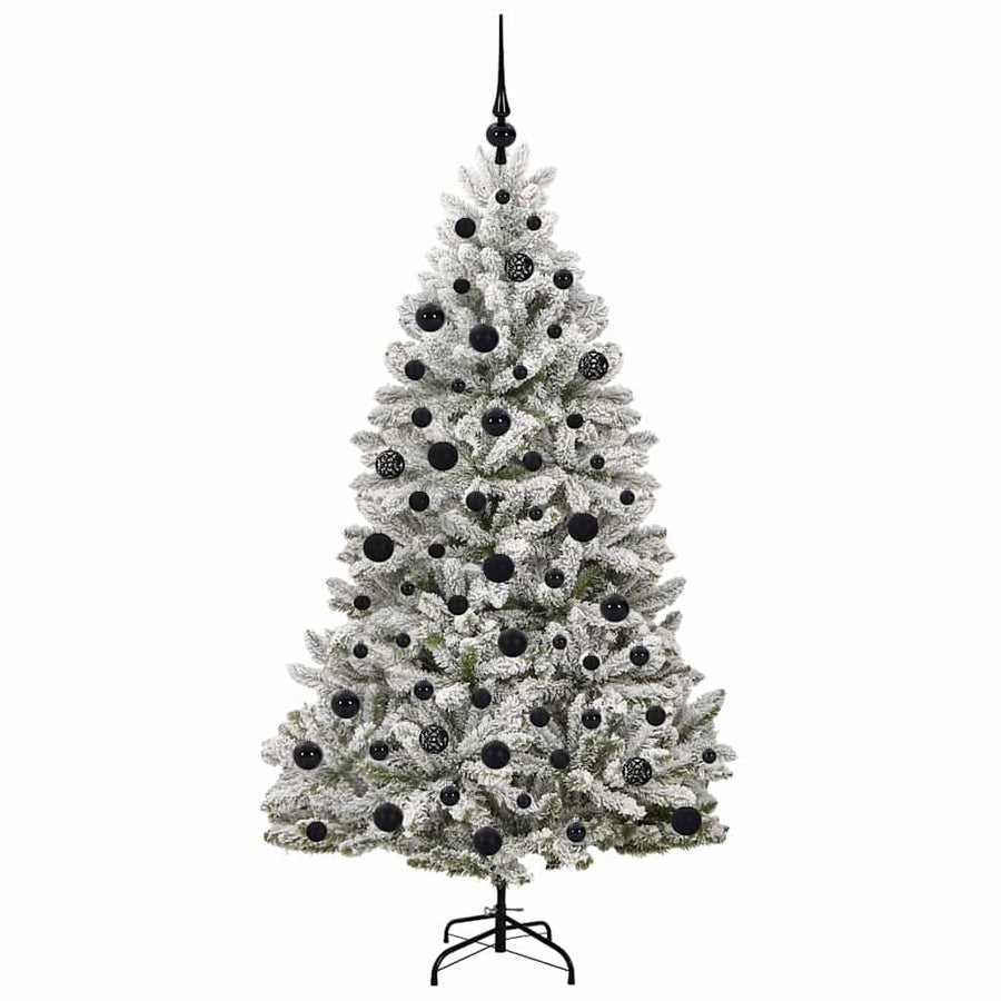 Kunstkerstboom Groen en Wit 180 cm PVC en Metaal