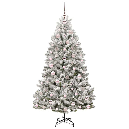 Kunstkerstboom Groen en Wit 180 cm PVC en Metaal