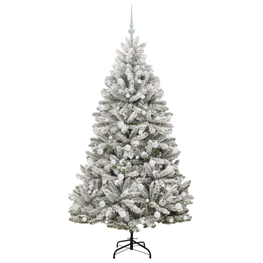 Kunstkerstboom Groen en Wit 180 cm PVC en Metaal