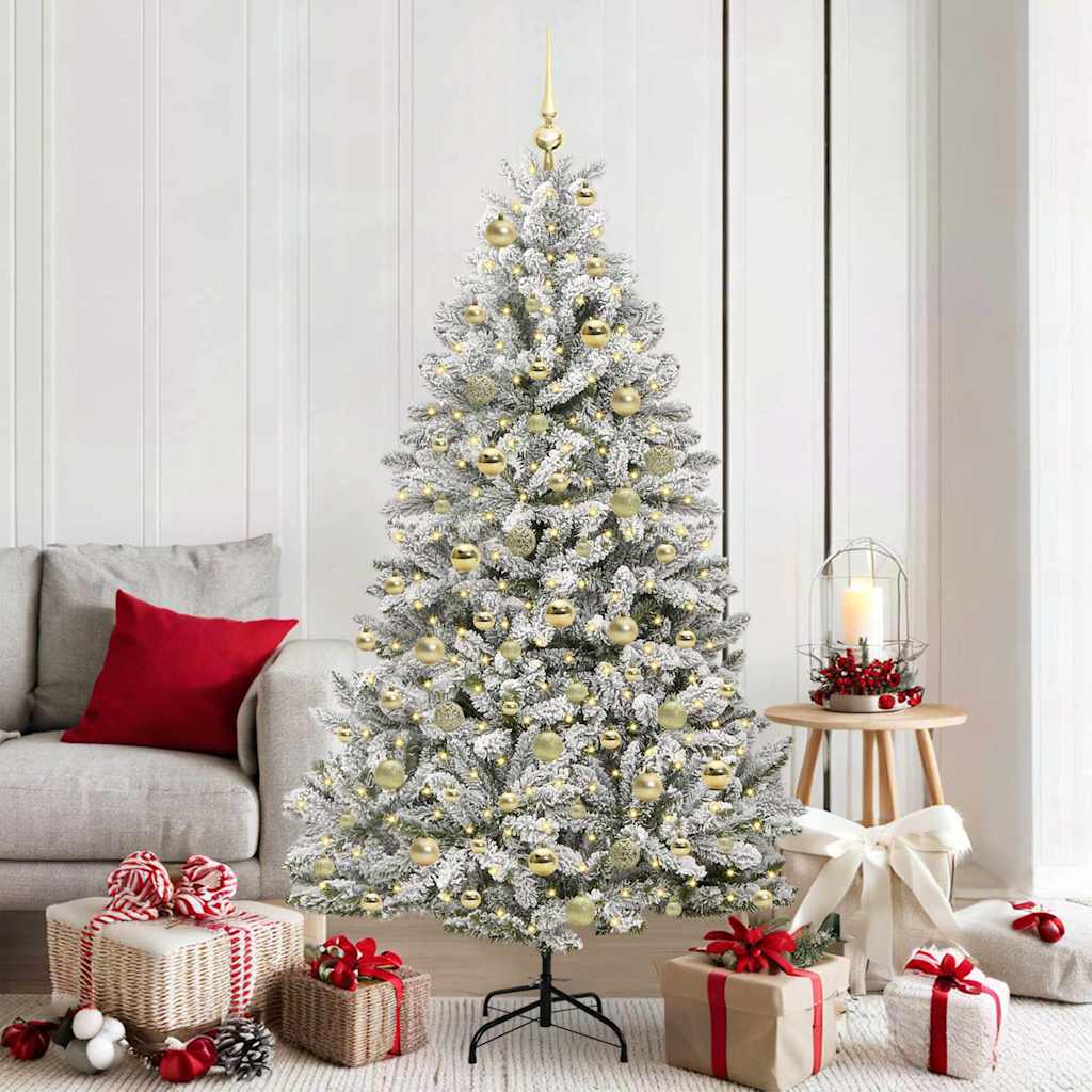 Kunstkerstboom 180 cm 300 LED's Warmwit PVC en staal
