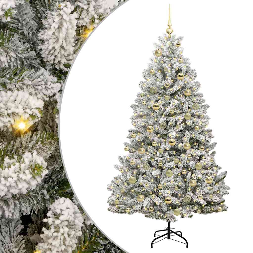 Kunstkerstboom 180 cm 300 LED's Warmwit PVC en staal