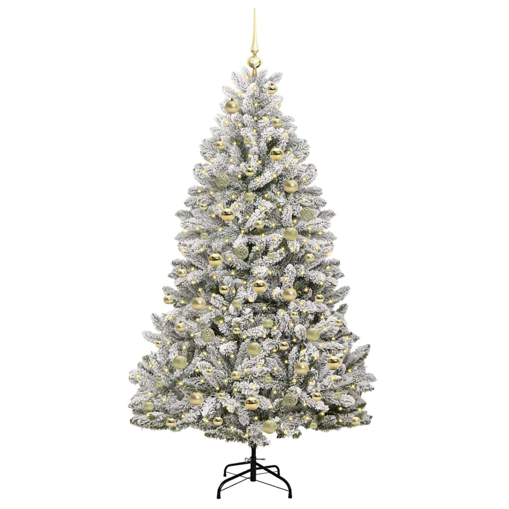 Kunstkerstboom 180 cm 300 LED's Warmwit PVC en staal