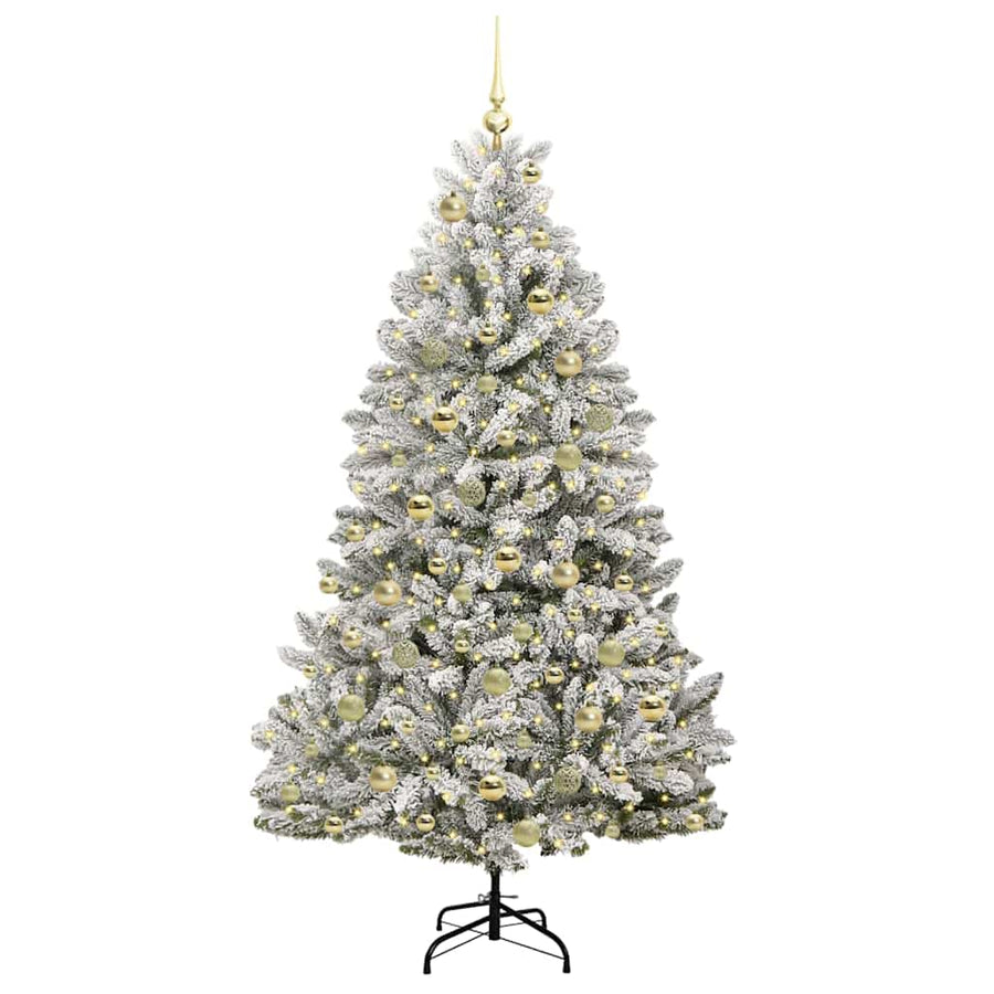 Kunstkerstboom 180 cm 300 LED's Warmwit PVC en staal