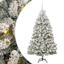 Kunstkerstboom Groen en Wit 180 cm PVC en Metaal