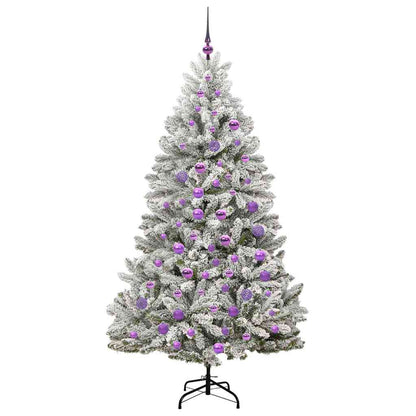 Kunstkerstboom Groen en Wit 180 cm PVC en Metaal