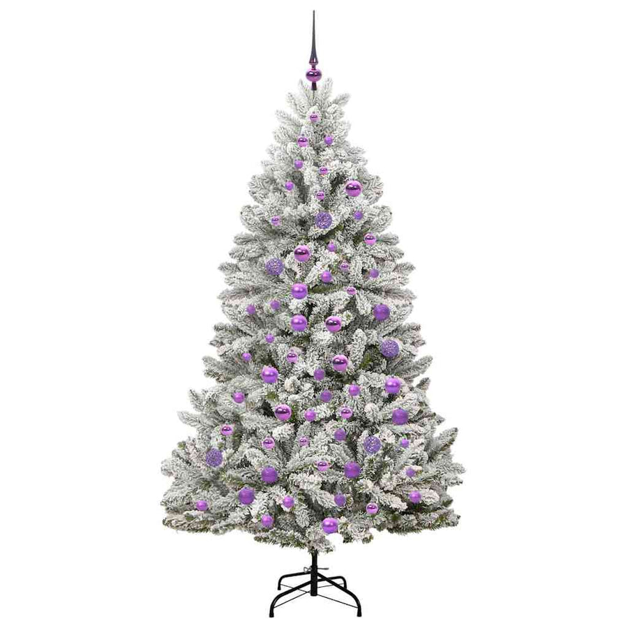 Kunstkerstboom Groen en Wit 180 cm PVC en Metaal