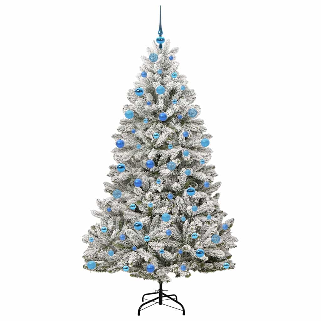 Kunstkerstboom Groen en Wit 180 cm PVC en Metaal