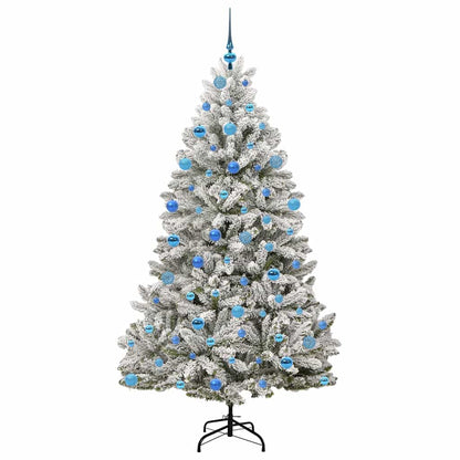 Kunstkerstboom Groen en Wit 180 cm PVC en Metaal