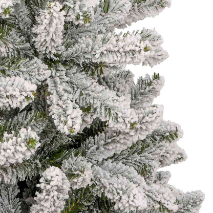 Kunstkerstboom Groen en Wit 210 cm PVC en Metaal