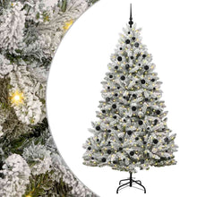 Kunstkerstboom Groen en Wit 210 cm PVC en Metaal