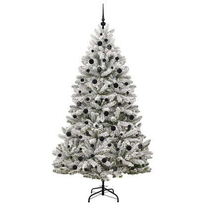 Kunstkerstboom Groen en Wit 210 cm PVC en Metaal