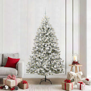 Kunstkerstboom 210 cm groen wit met 300 LED