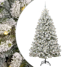 Kunstkerstboom Groen en Wit 210 cm PVC en Metaal