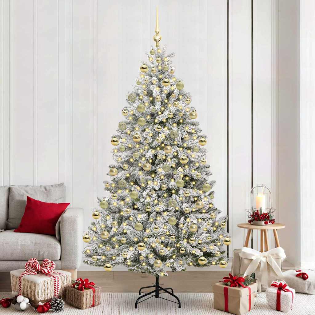 Kunstkerstboom 210 cm 300 LED's Warmwit PVC en staal