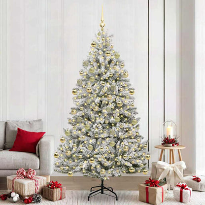 Kunstkerstboom 210 cm 300 LED's Warmwit PVC en staal