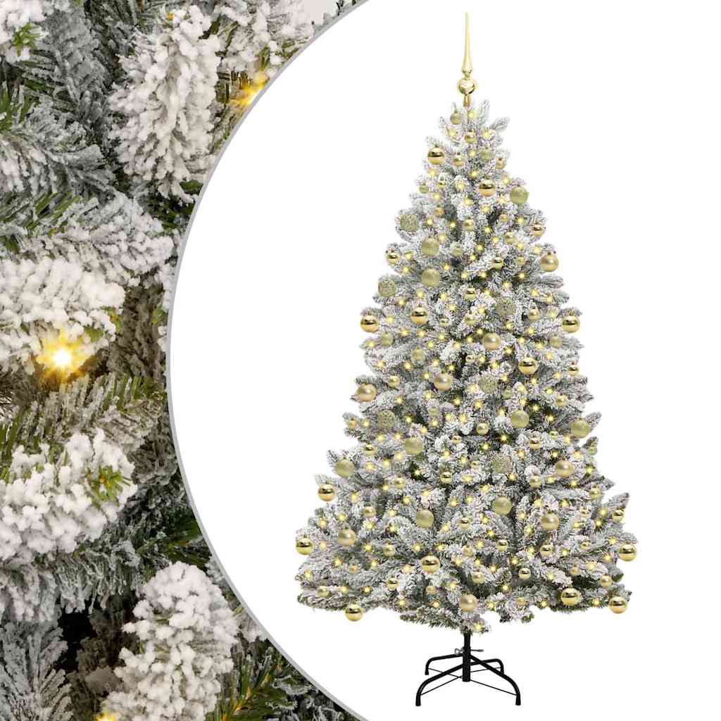 Kunstkerstboom 210 cm 300 LED's Warmwit PVC en staal