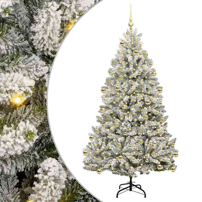 Kunstkerstboom 210 cm 300 LED's Warmwit PVC en staal