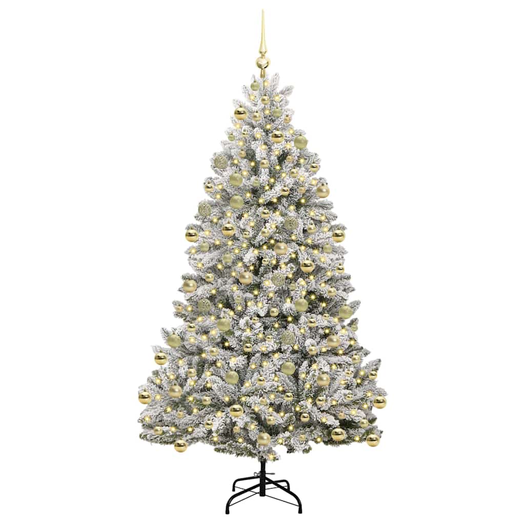 Kunstkerstboom 210 cm 300 LED's Warmwit PVC en staal