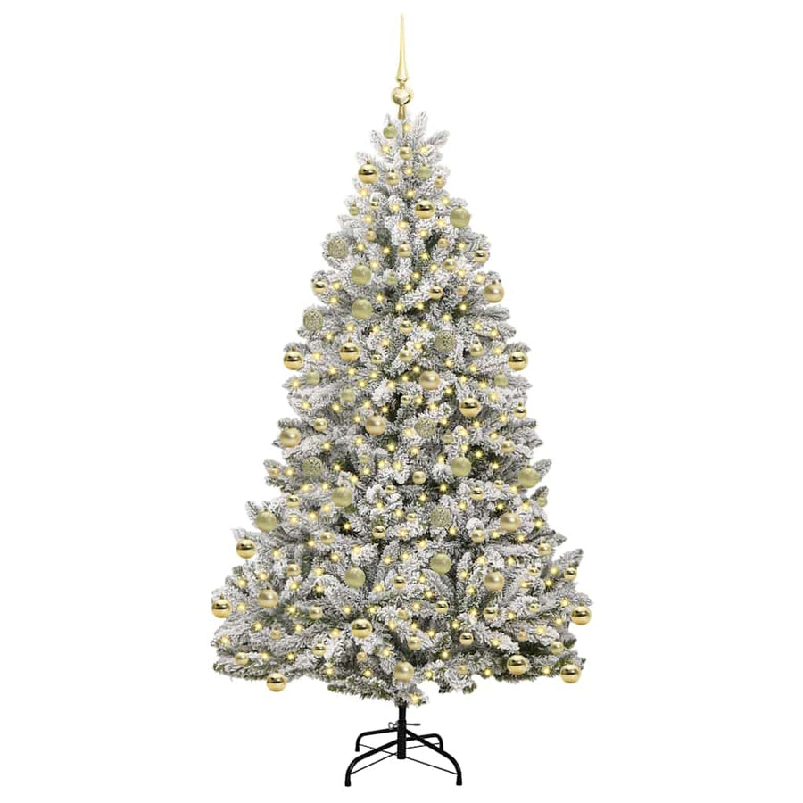 Kunstkerstboom 210 cm 300 LED's Warmwit PVC en staal
