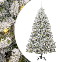 Kunstkerstboom Groen en Wit 210 cm PVC en Metaal