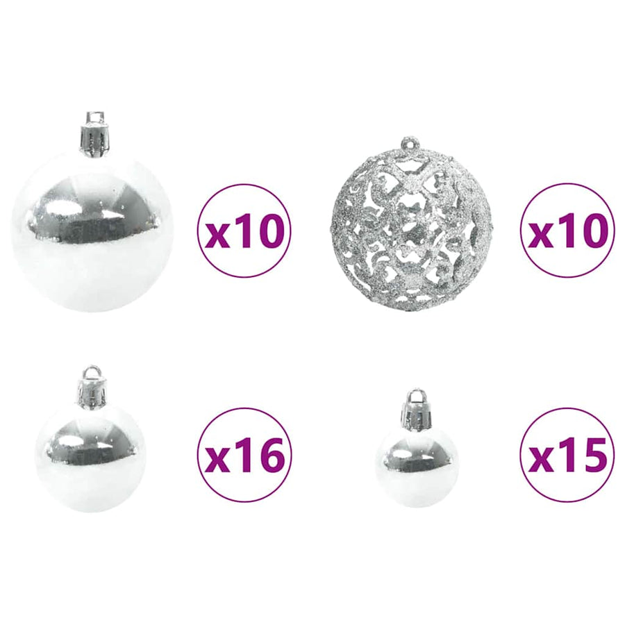 Kunstkerstboom Groen en Wit 210 cm PVC en Metaal