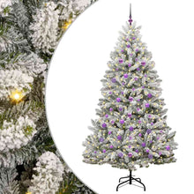 Kunstkerstboom Groen en Wit 210 cm PVC en Metaal