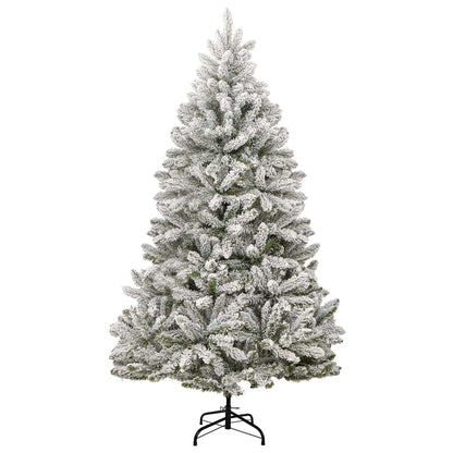 Kunstkerstboom Groen en Wit 210 cm PVC en Metaal