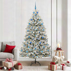 Artificial Christmas Tree with 300 LED Green and White 210 cm PVC and Metal