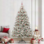 Artificial Christmas Tree with 300 LED Green and White 240 cm PVC and Metal