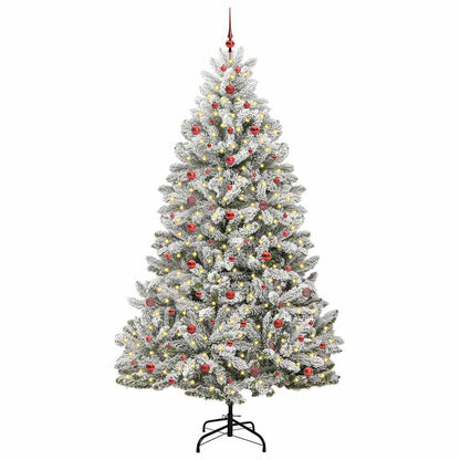Kunstkerstboom Groen en Wit 240 cm PVC en Metaal