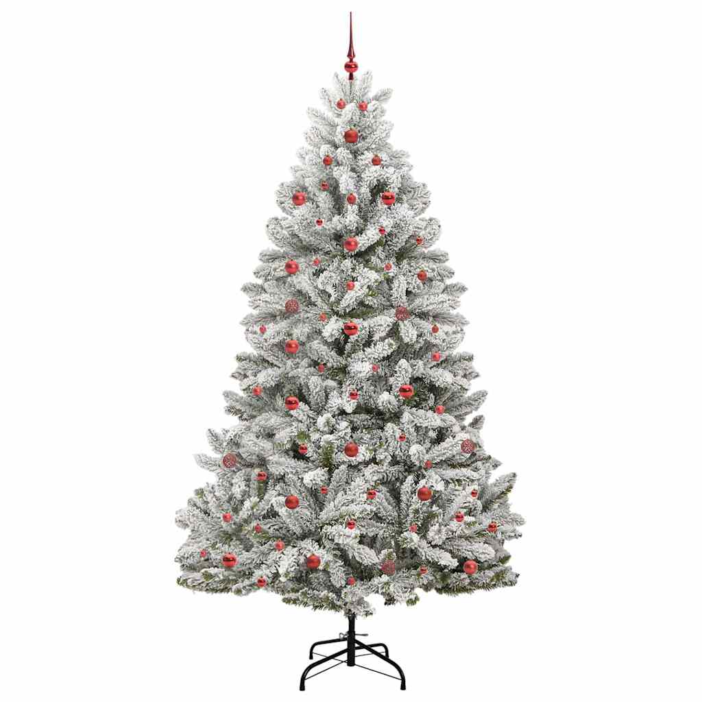 Kunstkerstboom Groen en Wit 240 cm PVC en Metaal