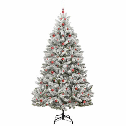 Kunstkerstboom Groen en Wit 240 cm PVC en Metaal