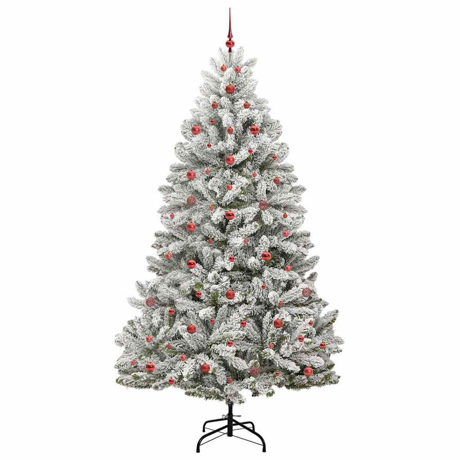 Kunstkerstboom Groen en Wit 240 cm PVC en Metaal