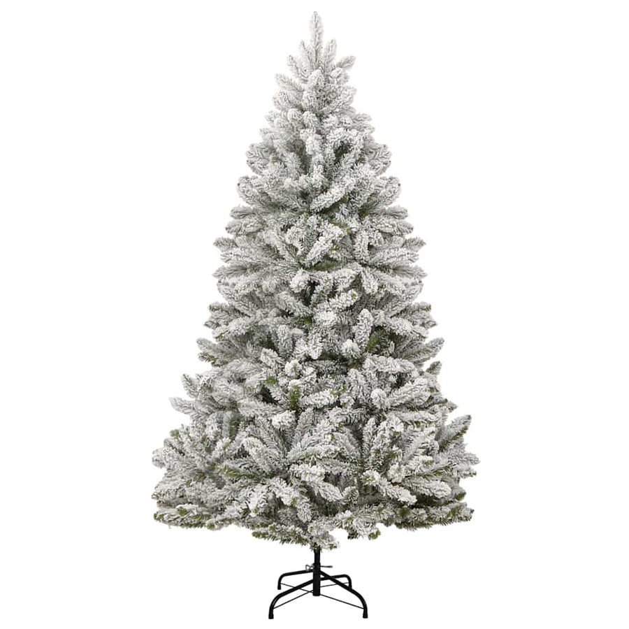 Kunstkerstboom Groen en Wit 240 cm PVC en Metaal