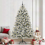 Kunstkerstboom 240 cm groen wit PVC metaal
