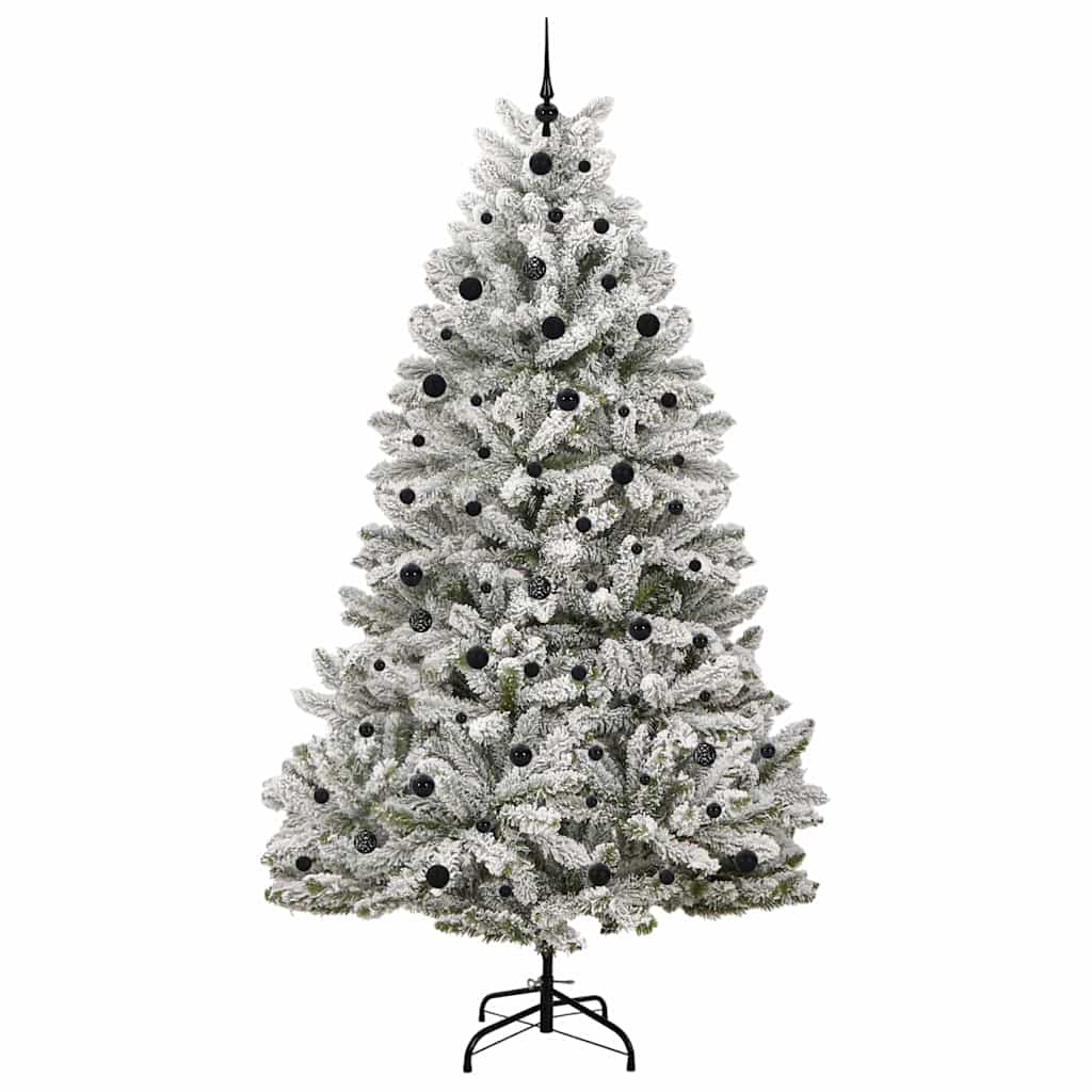 Kunstkerstboom Groen en Wit 240 cm PVC en Metaal