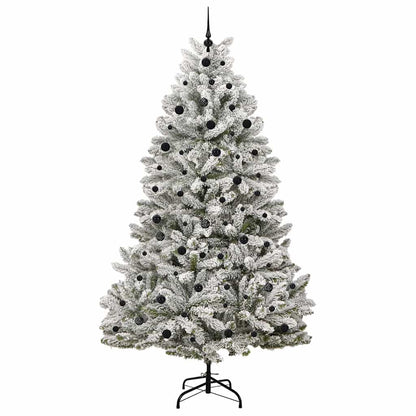 Kunstkerstboom Groen en Wit 240 cm PVC en Metaal