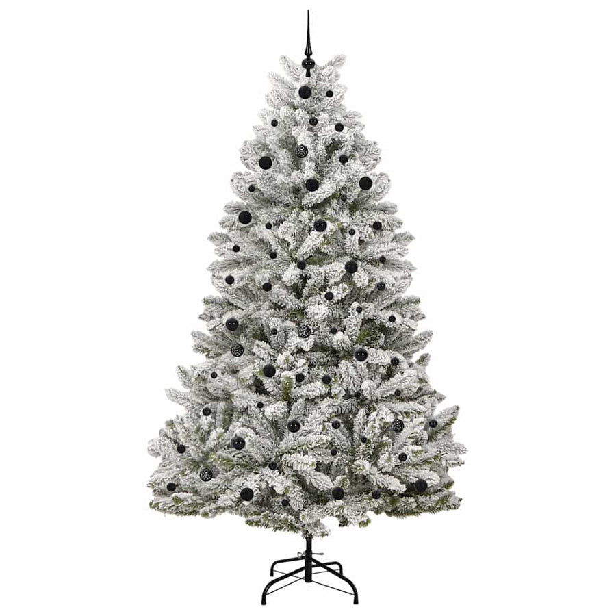 Kunstkerstboom Groen en Wit 240 cm PVC en Metaal