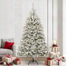 Kunstkerstboom Groen en Wit 240 cm PVC en Metaal