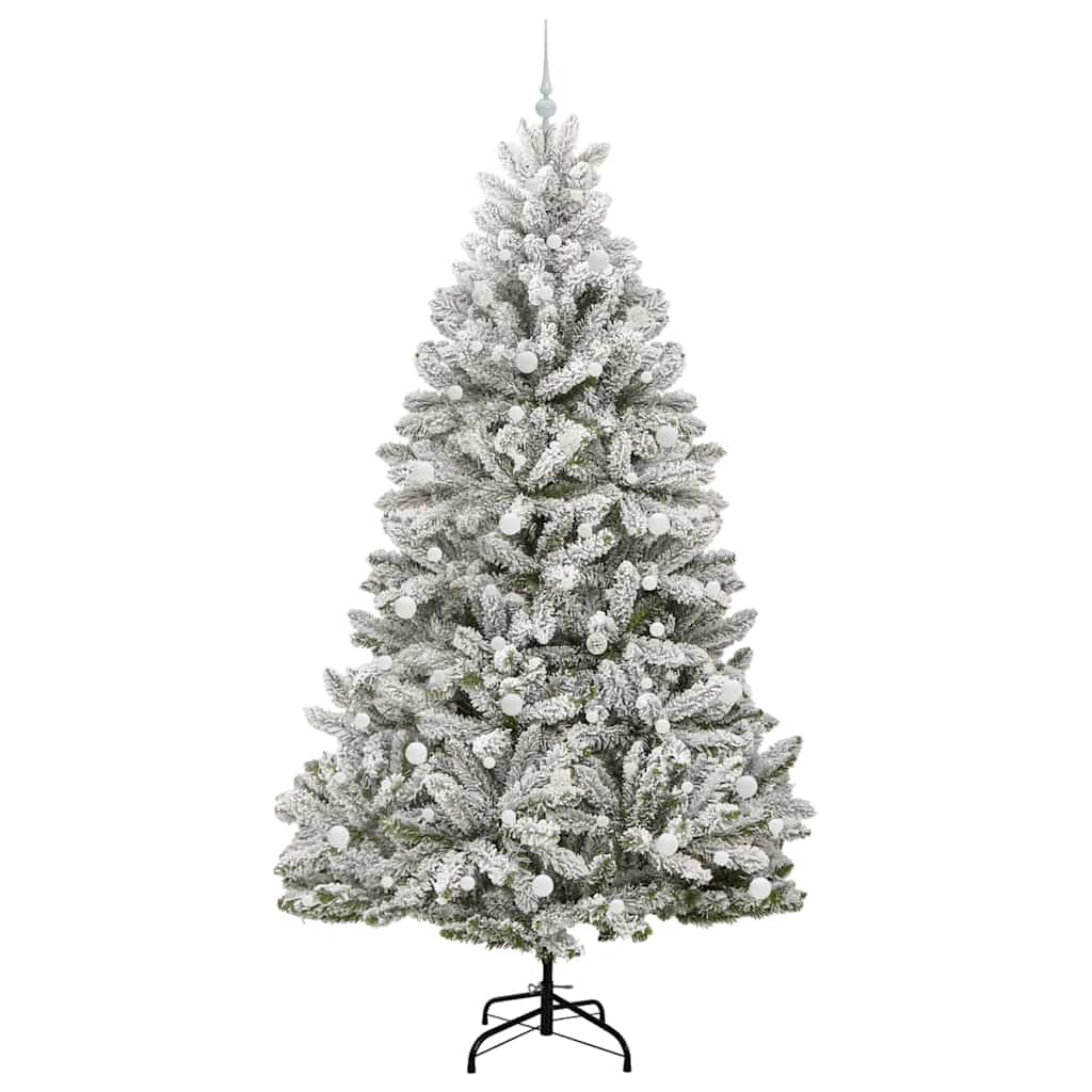 Kunstkerstboom Groen en Wit 240 cm PVC en Metaal