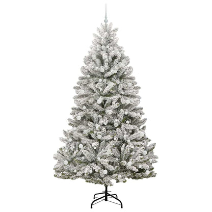 Kunstkerstboom Groen en Wit 240 cm PVC en Metaal