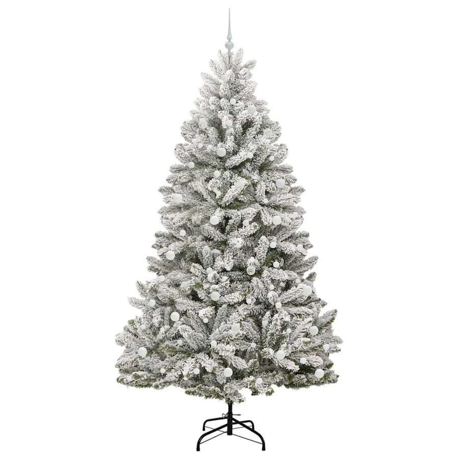 Kunstkerstboom Groen en Wit 240 cm PVC en Metaal