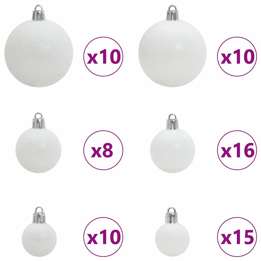 Kunstkerstboom Groen en Wit 240 cm PVC en Metaal