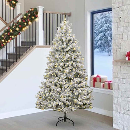 Kunstkerstboom 240 cm 300 LED's Warmwit PVC en staal