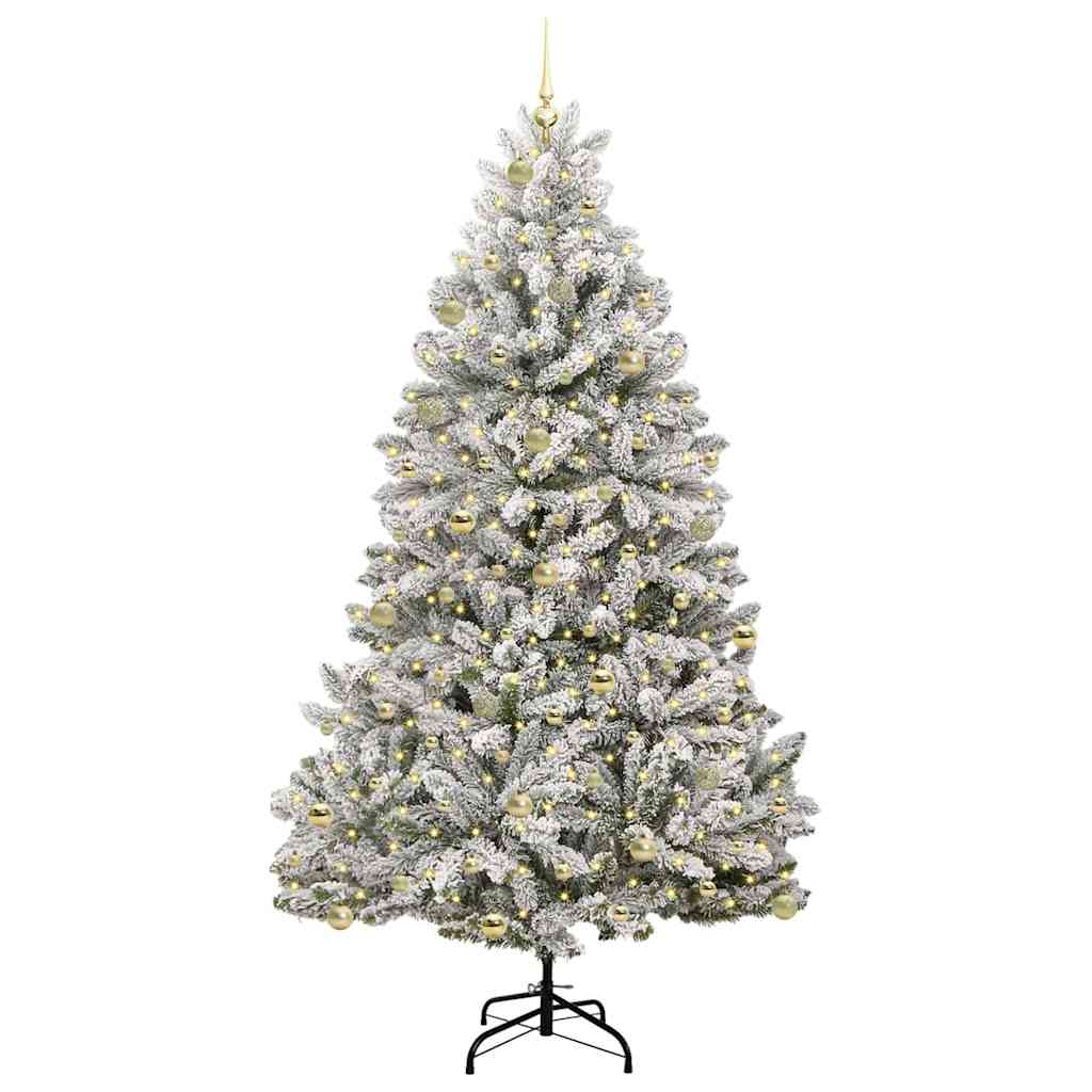 Kunstkerstboom 240 cm 300 LED's Warmwit PVC en staal