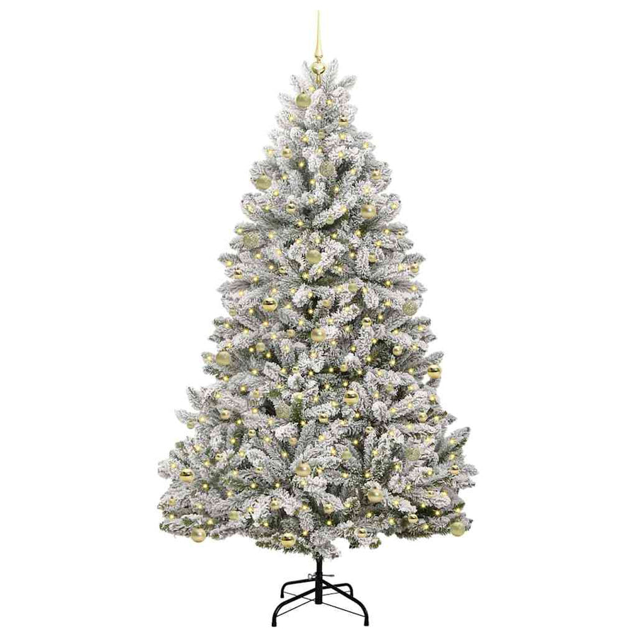 Kunstkerstboom 240 cm 300 LED's Warmwit PVC en staal