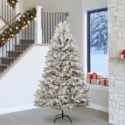 Kunstkerstboom Groen en Wit 240 cm PVC en Metaal