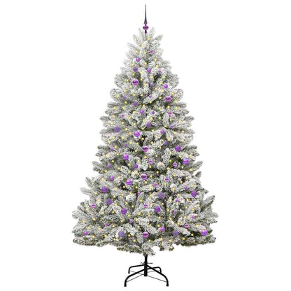 Kunstkerstboom Groen en Wit 240 cm PVC en Metaal