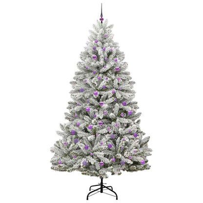 Kunstkerstboom Groen en Wit 240 cm PVC en Metaal