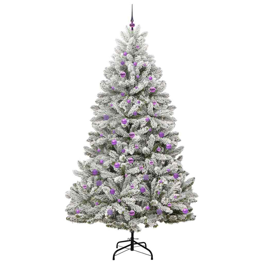 Kunstkerstboom Groen en Wit 240 cm PVC en Metaal